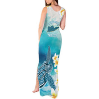 US Virgin Islands St Croix Tank Maxi Dress Twin City Leatherback With Plumeria - Wonder Print Shop
