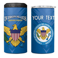 Custom US Virgin Islands Soccer 4 in 1 Can Cooler Tumbler Go Dashing Eagles Sporty Style