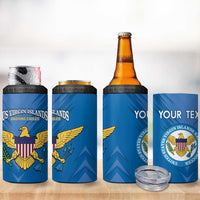 Custom US Virgin Islands Soccer 4 in 1 Can Cooler Tumbler Go Dashing Eagles Sporty Style