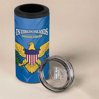 Custom US Virgin Islands Soccer 4 in 1 Can Cooler Tumbler Go Dashing Eagles Sporty Style