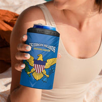Custom US Virgin Islands Soccer 4 in 1 Can Cooler Tumbler Go Dashing Eagles Sporty Style