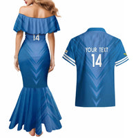 Custom US Virgin Islands Soccer Couples Matching Mermaid Dress and Hawaiian Shirt Go Dashing Eagles Sporty Style