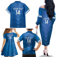 Custom US Virgin Islands Soccer Family Matching Off The Shoulder Long Sleeve Dress and Hawaiian Shirt Go Dashing Eagles Sporty Style