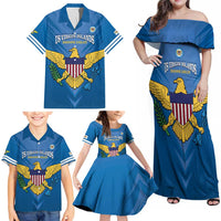 Custom US Virgin Islands Soccer Family Matching Off Shoulder Maxi Dress and Hawaiian Shirt Go Dashing Eagles Sporty Style - Wonder Print Shop