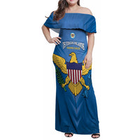 Custom US Virgin Islands Soccer Family Matching Off Shoulder Maxi Dress and Hawaiian Shirt Go Dashing Eagles Sporty Style - Wonder Print Shop