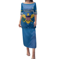 Custom US Virgin Islands Soccer Family Matching Puletasi and Hawaiian Shirt Go Dashing Eagles Sporty Style