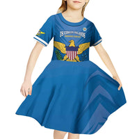 Custom US Virgin Islands Soccer Kid Short Sleeve Dress Go Dashing Eagles Sporty Style - Wonder Print Shop