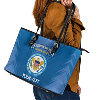 Custom US Virgin Islands Soccer Leather Tote Bag Go Dashing Eagles Sporty Style
