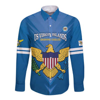 Custom US Virgin Islands Soccer Long Sleeve Button Shirt Go Dashing Eagles Sporty Style