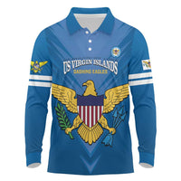 Custom US Virgin Islands Soccer Long Sleeve Polo Shirt Go Dashing Eagles Sporty Style - Wonder Print Shop