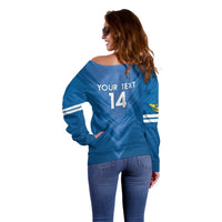Custom US Virgin Islands Soccer Off Shoulder Sweater Go Dashing Eagles Sporty Style - Wonder Print Shop