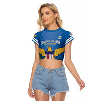 Custom US Virgin Islands Soccer Raglan Cropped T Shirt Go Dashing Eagles Sporty Style - Wonder Print Shop