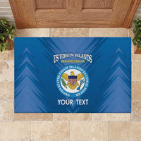 Custom US Virgin Islands Soccer Rubber Doormat Go Dashing Eagles Sporty Style - Wonder Print Shop