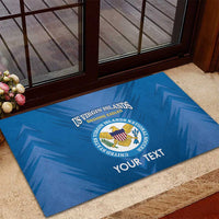 Custom US Virgin Islands Soccer Rubber Doormat Go Dashing Eagles Sporty Style - Wonder Print Shop
