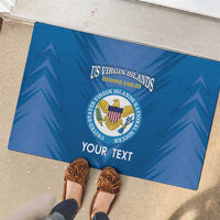 Custom US Virgin Islands Soccer Rubber Doormat Go Dashing Eagles Sporty Style - Wonder Print Shop