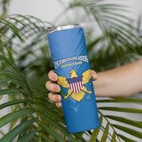 Custom US Virgin Islands Soccer Skinny Tumbler Go Dashing Eagles Sporty Style - Wonder Print Shop