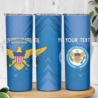 Custom US Virgin Islands Soccer Skinny Tumbler Go Dashing Eagles Sporty Style - Wonder Print Shop