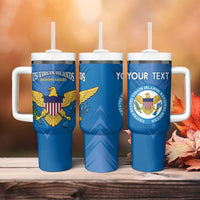 Custom US Virgin Islands Soccer Tumbler With Handle Go Dashing Eagles Sporty Style - Wonder Print Shop