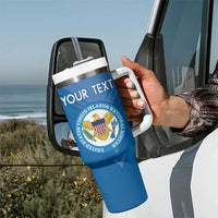 Custom US Virgin Islands Soccer Tumbler With Handle Go Dashing Eagles Sporty Style - Wonder Print Shop