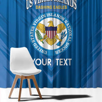 Custom US Virgin Islands Soccer Window Curtain Go Dashing Eagles Sporty Style - Wonder Print Shop