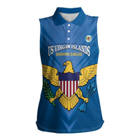 Custom US Virgin Islands Soccer Women Sleeveless Polo Shirt Go Dashing Eagles Sporty Style - Wonder Print Shop