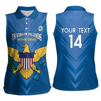 Custom US Virgin Islands Soccer Women Sleeveless Polo Shirt Go Dashing Eagles Sporty Style - Wonder Print Shop