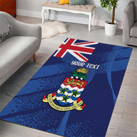 Personalised Cayman Islands Area Rug Coat Of Arms Grunge Style - Wonder Print Shop