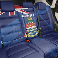 Personalised Cayman Islands Back Car Seat Cover Coat Of Arms Grunge Style - Wonder Print Shop