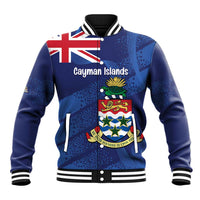 Personalised Cayman Islands Baseball Jacket Coat Of Arms Grunge Style - Wonder Print Shop