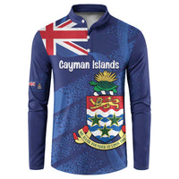 Personalised Cayman Islands Button Sweatshirt Coat Of Arms Grunge Style - Wonder Print Shop