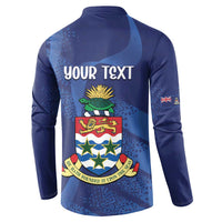 Personalised Cayman Islands Button Sweatshirt Coat Of Arms Grunge Style - Wonder Print Shop