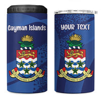 Personalised Cayman Islands 4 in 1 Can Cooler Tumbler Coat Of Arms Grunge Style