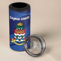 Personalised Cayman Islands 4 in 1 Can Cooler Tumbler Coat Of Arms Grunge Style