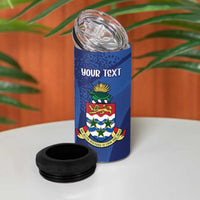 Personalised Cayman Islands 4 in 1 Can Cooler Tumbler Coat Of Arms Grunge Style