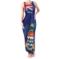 Personalised Cayman Islands Family Matching Tank Maxi Dress and Hawaiian Shirt Coat Of Arms Grunge Style - Wonder Print Shop