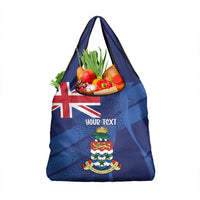 Personalised Cayman Islands Grocery Bag Coat Of Arms Grunge Style
