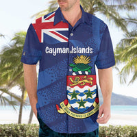 Personalised Cayman Islands Hawaiian Shirt Coat Of Arms Grunge Style - Wonder Print Shop