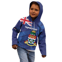 Personalised Cayman Islands Kid Hoodie Coat Of Arms Grunge Style - Wonder Print Shop