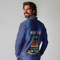 Personalised Cayman Islands Long Sleeve Polo Shirt Coat Of Arms Grunge Style - Wonder Print Shop