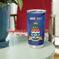 Personalised Cayman Islands Tumbler Cup Coat Of Arms Grunge Style - Wonder Print Shop