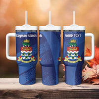 Personalised Cayman Islands Tumbler With Handle Coat Of Arms Grunge Style - Wonder Print Shop