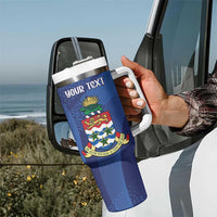 Personalised Cayman Islands Tumbler With Handle Coat Of Arms Grunge Style - Wonder Print Shop