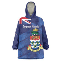 Personalised Cayman Islands Wearable Blanket Hoodie Coat Of Arms Grunge Style - Wonder Print Shop