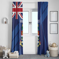 Personalised Cayman Islands Window Curtain Coat Of Arms Grunge Style - Wonder Print Shop