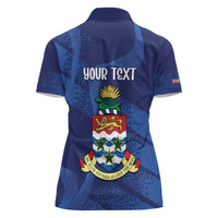 Personalised Cayman Islands Women Polo Shirt Coat Of Arms Grunge Style - Wonder Print Shop