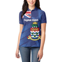Personalised Cayman Islands Women Polo Shirt Coat Of Arms Grunge Style - Wonder Print Shop