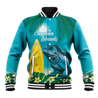 Blue Iguana Cayman Islands Baseball Jacket Turquoise Tropical Vibes - Wonder Print Shop