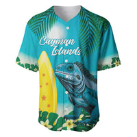 Blue Iguana Cayman Islands Baseball Jersey Turquoise Tropical Vibes - Wonder Print Shop