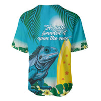 Blue Iguana Cayman Islands Baseball Jersey Turquoise Tropical Vibes - Wonder Print Shop