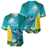 Blue Iguana Cayman Islands Baseball Jersey Turquoise Tropical Vibes - Wonder Print Shop